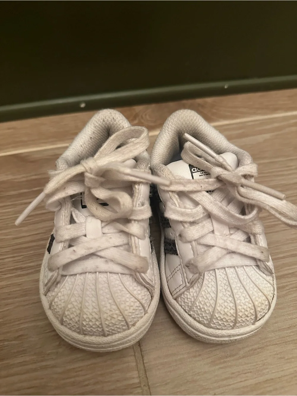 Adidas Toddler Superstars with Glitter Stripes